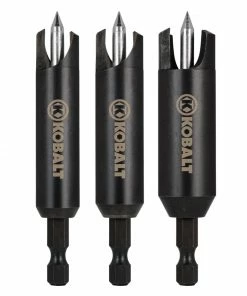 Kobalt Woodboring Drill Bits 3-Piece Assorted Woodboring Plug Cutters Drill Bit Set