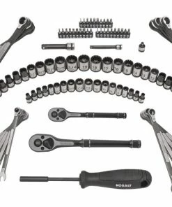 Kobalt Mechanics Tool Sets Universal 115-Piece Standard (SAE) and Metric Combination Matte Mechanics Tool Set (1/4-in; 3/8-in) -Household Tools Shop 05028175
