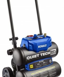 Kobalt Air Compressors Quiet Tech 4.3-Gallon Single Stage Portable Electric Twin Stack Air Compressor
