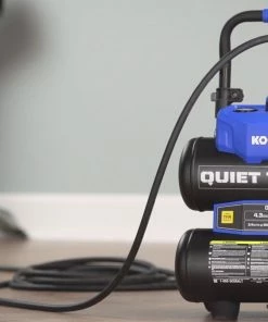 Kobalt Air Compressors Quiet Tech 4.3-Gallon Single Stage Portable Electric Twin Stack Air Compressor -Household Tools Shop 07733203