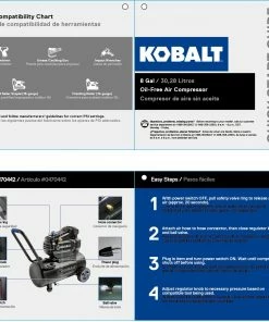 Kobalt Air Compressors 8-Gallon Single Stage Portable Electric Horizontal Air Compressor -Household Tools Shop 08074535