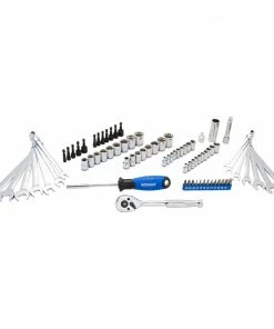 Kobalt Mechanics Tool Sets 80-Piece Standard (SAE) and Metric Combination Polished Chrome Mechanics Tool Set (3/8-in)