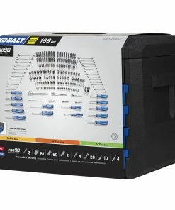 Kobalt Mechanics Tool Sets 189-Piece Standard (SAE) and Metric Combination Polished Chrome Mechanics Tool Set (1/4-in; 3/8-in) -Household Tools Shop 08512884