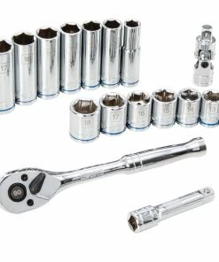 Kobalt Mechanics Tool Sets 19-Piece Metric Polished Chrome Mechanics Tool Set (3/8-in) -Household Tools Shop 08797730 scaled