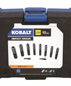Kobalt Impact Sockets & Impact Socket Sets 10-Piece Metric 3/8-in Drive Set 6-Point Impact Socket Set -Household Tools Shop 08822226