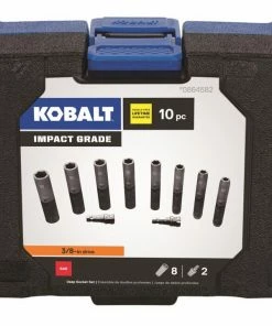 Kobalt Impact Sockets & Impact Socket Sets 10-Piece Standard (SAE) 3/8-in Drive Set 6-Point Impact Socket Set -Household Tools Shop 08822228
