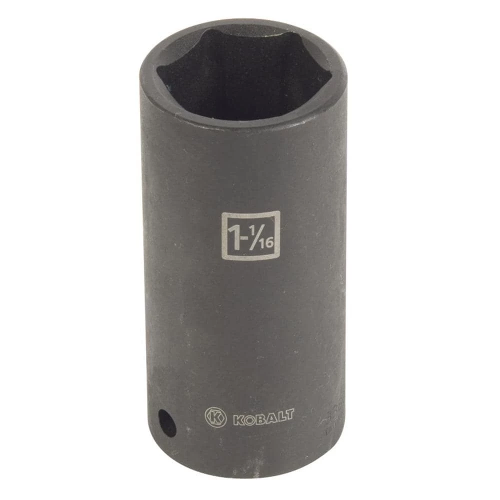 Kobalt Impact Sockets & Impact Socket Sets Standard (SAE) 1/2-in Drive 1-1/16-in 6-Point Impact Socket 1 Kobalt Impact Sockets & Impact Socket Sets Standard (SAE) 1/2-in Drive 1-1/16-in 6-Point Impact Socket