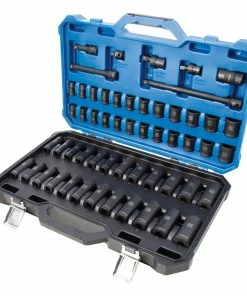 Kobalt Impact Sockets & Impact Socket Sets 55-Piece Standard (SAE) and Metric Combination 1/2-in Drive Set 6-Point Impact Socket Set -Household Tools Shop 10019101 scaled
