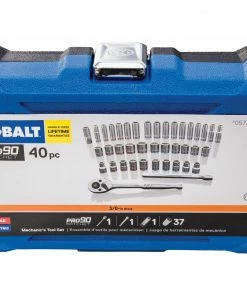 Kobalt Mechanics Tool Sets 40-Piece Standard (SAE) and Metric Combination Polished Chrome Mechanics Tool Set (3/8-in) -Household Tools Shop 11255130 scaled