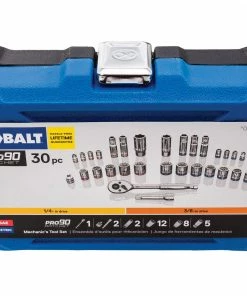 Kobalt Mechanics Tool Sets 30-Piece Standard (SAE) and Metric Combination Polished Chrome Mechanics Tool Set (3/8-in) -Household Tools Shop 11294860 scaled
