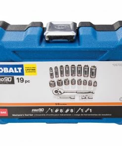 Kobalt Mechanics Tool Sets 19-Piece Standard (SAE) Polished Chrome Mechanics Tool Set (3/8-in) -Household Tools Shop 11369692 scaled