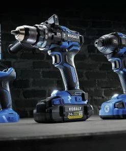 Kobalt Power Tool Combo Kits XTR 3-Tool 24-Volt Max Brushless Power Tool Combo Kit with Hard Case (2-Batteries Included and Charger Included) -Household Tools Shop 15485393 scaled