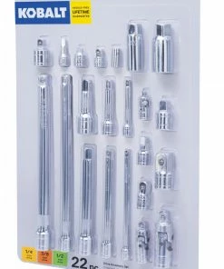 Kobalt Drive Tool & Socket Accessories 22-Piece 1/4-in, 3/8-in and 1/2-in drive tools Drive Accessory Set -Household Tools Shop 15686713 scaled