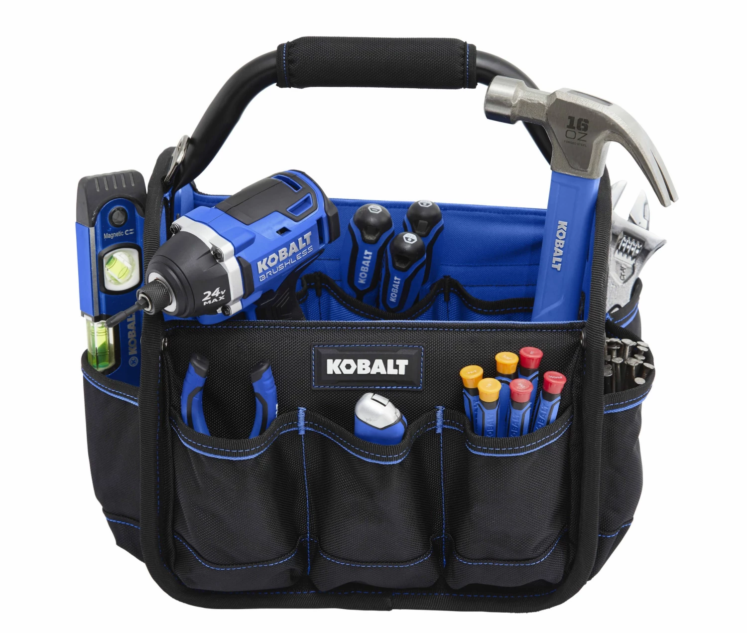 Kobalt Tool Bags Blue Black Polyester 12-in Tool Tote 1 Kobalt Tool Bags Blue Black Polyester 12-in Tool Tote