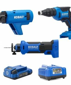 Kobalt Power Tool Combo Kits 3-Tool 24-Volt Max Brushless Power Tool Combo Kit Case (1-Battery Included and Charger Included)