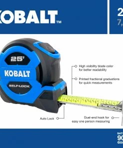 Kobalt Tape measures 25-ft Auto Lock Tape Measure 10 Kobalt Tape measures 25-ft Auto Lock Tape Measure -Household Tools Shop 16463822