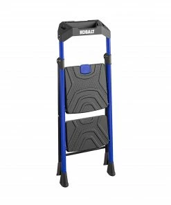 Kobalt Step Stools 2-Step 300-lb Capacity Black Steel Foldable Step Stool -Household Tools Shop 17788048