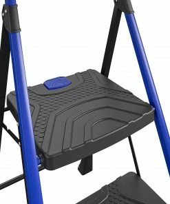 Kobalt Step Stools 2-Step 300-lb Capacity Black Steel Foldable Step Stool -Household Tools Shop 17788049