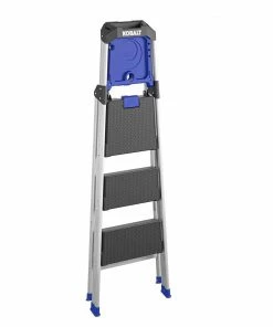 Kobalt Step Stools 3-Step 250-lb Capacity Gray Aluminum Foldable Step Stool -Household Tools Shop 17788090