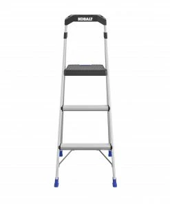 Kobalt Step Stools 3-Step 250-lb Capacity Aluminum Foldable Step Stool