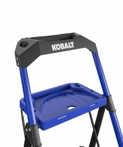 Kobalt Step Stools 3-Step 300-lb Capacity Black Steel Foldable Step Stool -Household Tools Shop 17788336