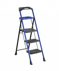 Kobalt Step Stools 3-Step 300-lb Capacity Black Steel Foldable Step Stool -Household Tools Shop 17788338