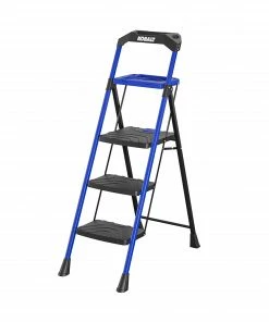 Kobalt Step Stools 3-Step 300-lb Capacity Black Steel Foldable Step Stool -Household Tools Shop 17788340