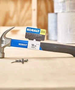 Kobalt Hammers 16-oz Smoothed Face Steel Head Fiberglass Claw Hammer -Household Tools Shop 18386222