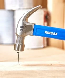 Kobalt Hammers 16-oz Smoothed Face Steel Head Fiberglass Claw Hammer -Household Tools Shop 18386289