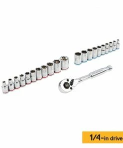 Kobalt Mechanics Tool Sets Centennial 100-Piece Standard (SAE) and Metric Combination Polished Chrome Mechanics Tool Set (1/4-in; 3/8-in) -Household Tools Shop 40333059