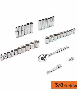 Kobalt Mechanics Tool Sets Centennial 100-Piece Standard (SAE) and Metric Combination Polished Chrome Mechanics Tool Set (1/4-in; 3/8-in) -Household Tools Shop 40333065