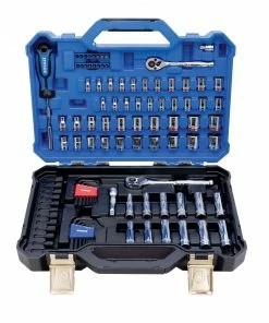 Kobalt Mechanics Tool Sets Centennial 100-Piece Standard (SAE) and Metric Combination Polished Chrome Mechanics Tool Set (1/4-in; 3/8-in) -Household Tools Shop 40333068 scaled