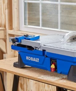 Kobalt Tile Saws 7-in 6-Amp Wet Tabletop Sliding Table Tile Saw -Household Tools Shop 41973190