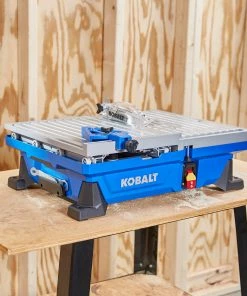 Kobalt Tile Saws 7-in 6-Amp Wet Tabletop Sliding Table Tile Saw -Household Tools Shop 41973205