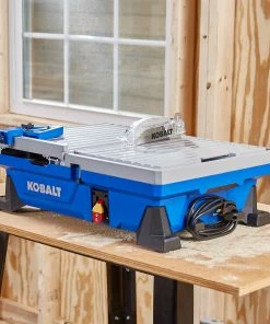 Kobalt Tile Saws 7-in 6-Amp Wet Tabletop Sliding Table Tile Saw -Household Tools Shop 41973212