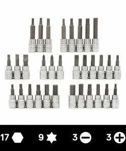 Kobalt Driver Sockets & Sets 42-Piece 3/8-in Drive Set Hex; Torx; Phillips; Flathead Bit Standard (SAE) and Metric Combination Driver Socket Set -Household Tools Shop 42143243