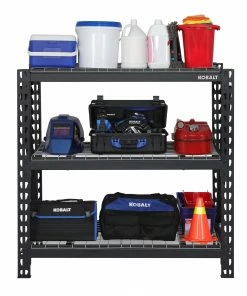 Kobalt Freestanding Shelving Units 48-in W x 24-in D x 47-in H 3-Tier Heavy Duty Steel Utility -Household Tools Shop 42193264 scaled