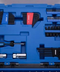 Kobalt Mechanics Tool Sets 250-Piece Standard (SAE) and Metric Combination Polished Chrome Mechanics Tool Set (1/4-in; 3/8-in) -Household Tools Shop 42394145 scaled
