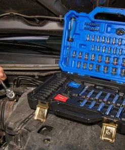 Kobalt Mechanics Tool Sets Centennial 100-Piece Standard (SAE) and Metric Combination Polished Chrome Mechanics Tool Set (1/4-in; 3/8-in) -Household Tools Shop 42394149 scaled