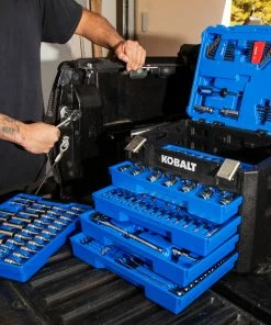 Kobalt Mechanics Tool Sets 250-Piece Standard (SAE) and Metric Combination Polished Chrome Mechanics Tool Set (1/4-in; 3/8-in) -Household Tools Shop 42702387 scaled