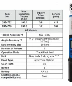 Kobalt Torque Wrenches 3/8-in Drive Digital Torque Wrench (5-ft lb to 100-ft lb) -Household Tools Shop 42708358