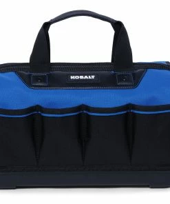 Kobalt Tool Bags Hard Bottom Black/Blue Polyester 14-in Zippered Tool Bag