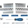 Kobalt Mechanics Tool Sets 135-Piece Standard (SAE) and Metric Combination Polished Chrome Mechanics Tool Set (1/4-in; 3/8-in)