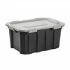 Kobalt Plastic Storage Totes X-large 24-Gallon (96-Quart) Grey Tote Latching Lid