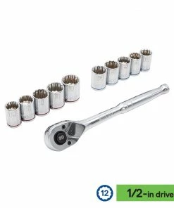 Kobalt Mechanics Tool Sets 309-Piece Standard (SAE) and Metric Combination Polished Chrome Mechanics Tool Set (1/4-in; 3/8-in) -Household Tools Shop 44194583