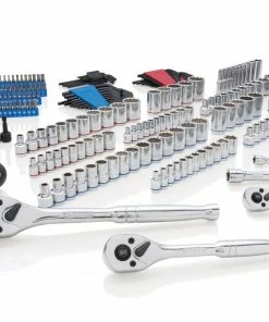 Kobalt Mechanics Tool Sets 309-Piece Standard (SAE) and Metric Combination Polished Chrome Mechanics Tool Set (1/4-in; 3/8-in) -Household Tools Shop 44380414 scaled