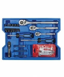 Kobalt Mechanics Tool Sets 243-Piece Standard (SAE) and Metric Combination Polished Chrome Mechanics Tool Set (1/4-in; 3/8-in) -Household Tools Shop 44474233 scaled