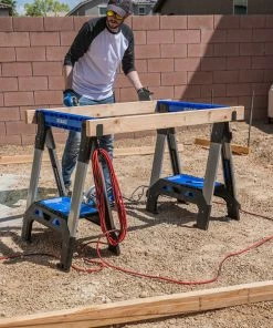 Kobalt Saw Horses 30.63-in W x 33.5-in H Adjustable Pp and Steel Construction Saw Horse (1000-lb Capacity) -Household Tools Shop 44627991 scaled