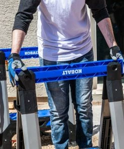Kobalt Saw Horses 30.63-in W x 33.5-in H Adjustable Pp and Steel Construction Saw Horse (1000-lb Capacity) -Household Tools Shop 44628177 scaled
