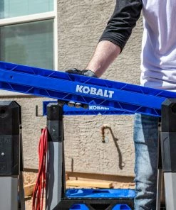Kobalt Saw Horses 30.63-in W x 33.5-in H Adjustable Pp and Steel Construction Saw Horse (1000-lb Capacity) -Household Tools Shop 44628185 scaled